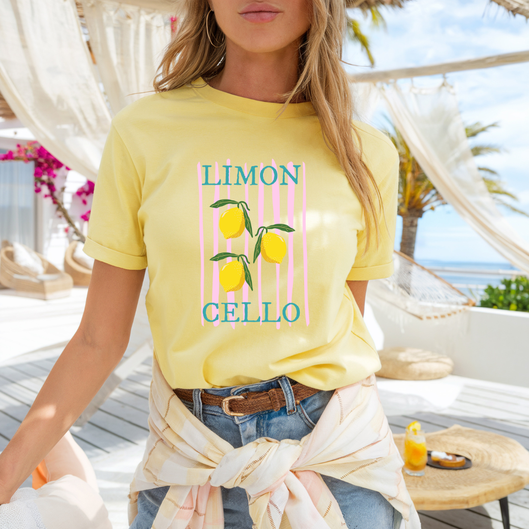 Camiseta casual de corte holgado con cuello redondo, manga corta, 100% Algodón, con gráfico de Limoncello. Perfecta para el estilo diario.
